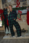 Flannel Button Up Pajama Top
