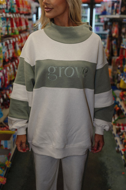 Colorblock Mockneck Sweatshirt