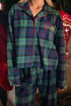 Flannel Button Up Pajama Top