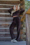 Velour Zip Up Hoodie