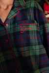 Flannel Button Up Pajama Top
