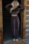 Velour Wide Leg Pant