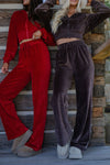 Velour Wide Leg Pant
