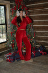 Velour Wide Leg Pant