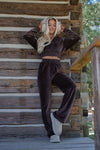 Velour Zip Up Hoodie