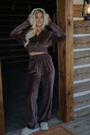 Velour Wide Leg Pant