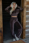Velour Zip Up Hoodie