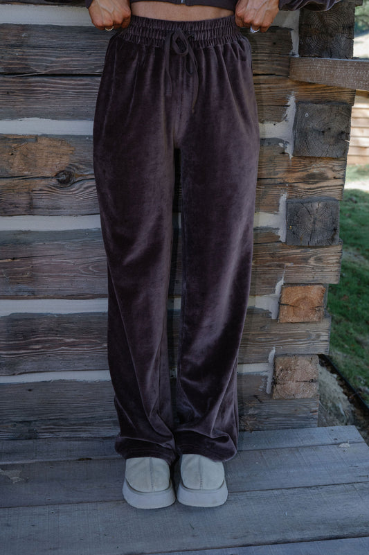 Velour Wide Leg Pant