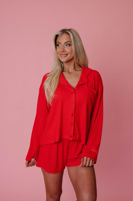 Loose Button Up Pajama Top