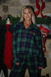 Flannel Button Up Pajama Top