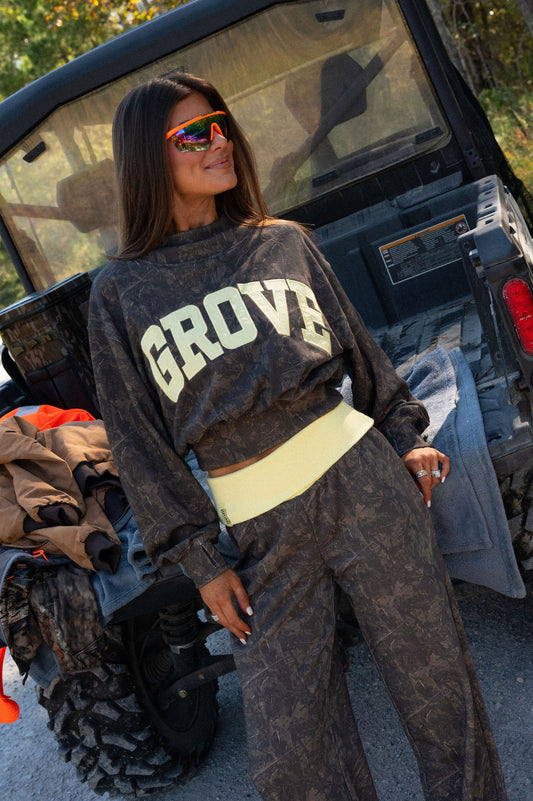 Banded Mock Neck Sweatshirt