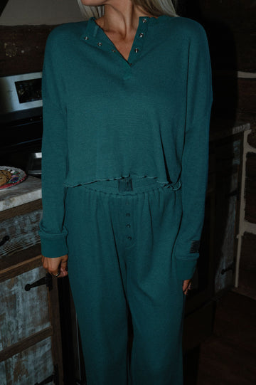 Waffle Henley Pajama Top