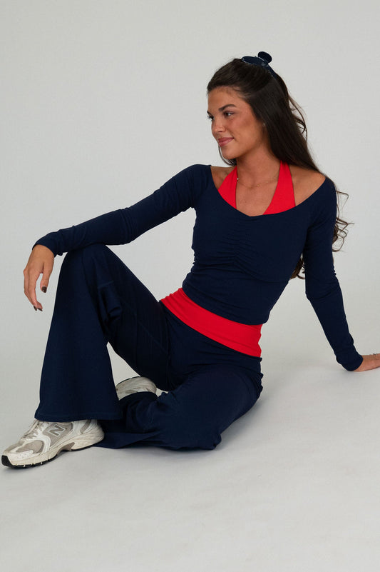 Long Sleeve Halter Top