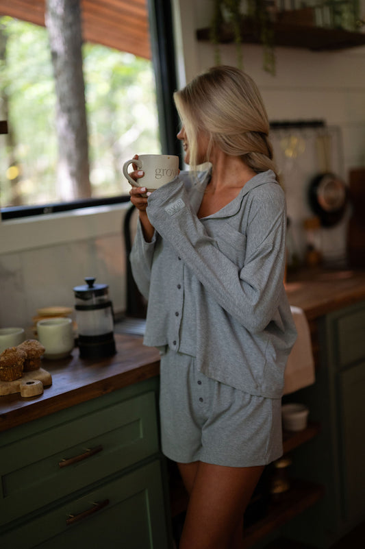 Loose Button Up Pajama Top