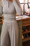 Fitted Henley Pajama Top