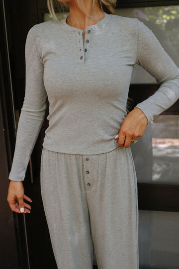 Fitted Henley Pajama Top
