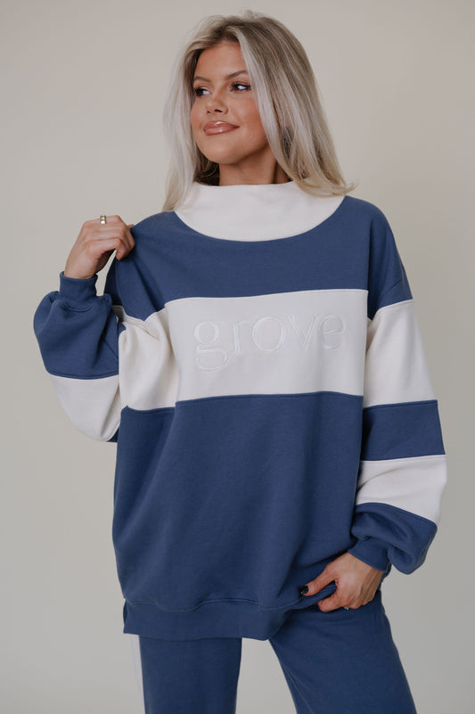 Colorblock Mockneck Sweatshirt