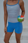 Striped Biker Short