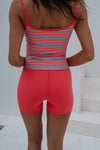 Striped Biker Short