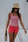 Striped Biker Short
