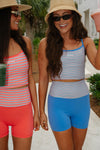 Striped Biker Short