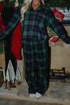 Flannel Button Up Pajama Top