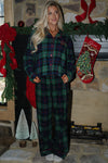 Flannel Button Up Pajama Top