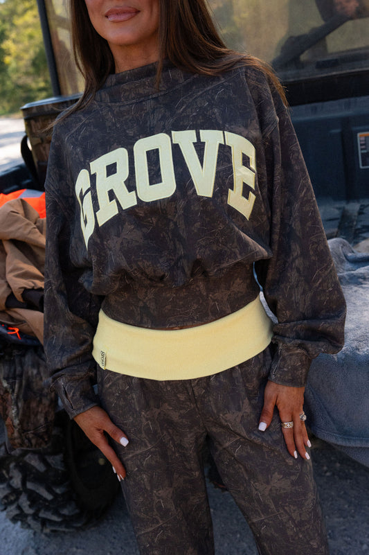 Banded Mock Neck Sweatshirt